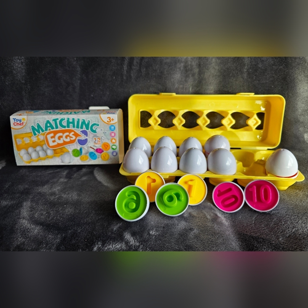 New Easter Numbers Color Sorter Eggs, 12 Count toddler boy/ girl development toy